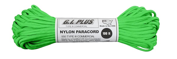 Nylon Paracord 550 - Safety Green